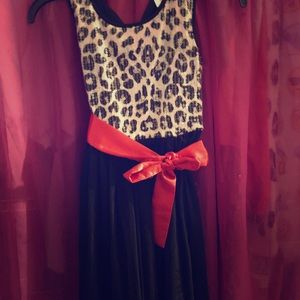 Leopard Print, Cute as a Button Girls Dress